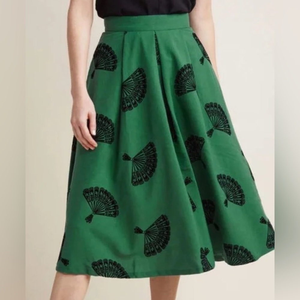Bettie Page by Tatyana Las Vegas Rockabilly Pleated Patterned Skirt Size XXL